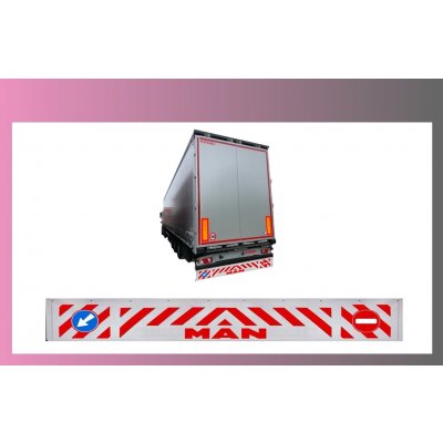 zástěra zadní--2400x350-MAN-bílá--červené písmo | Zboží Auto