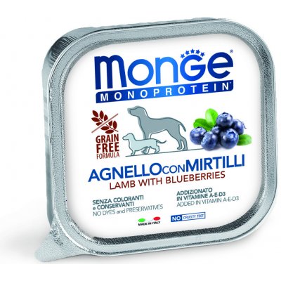Monge Monoprotein Adult Dog jehněčí a borůvky 150 g – Sleviste.cz