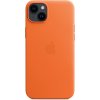 Pouzdro a kryt na mobilní telefon Apple Apple Leather Case s MagSafe pro iPhone 14 Plus - oranžový MPPF3ZM/A