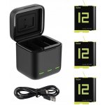 Telesin 3-slot nabíječka + 3 baterie set pro GoPro Hero 9/10/11 GP-BnC-902-B – Zboží Živě