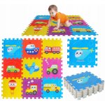 Iplay Pěnová podložka pro děti puzzle vozidla 9 prvků 86x86cm – Zboží Dáma