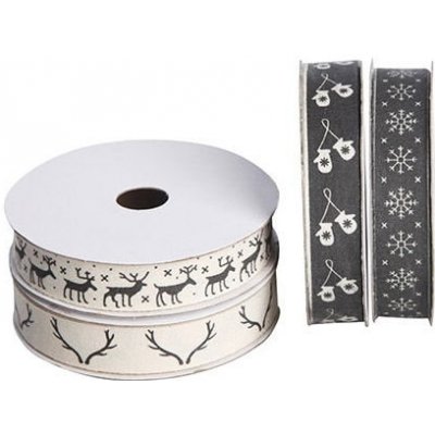 Det Gamle Apotek Dekorativní stuha Star Collection 5 m Parohy, šedá barva, textil – Zboží Dáma