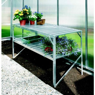 Vitavia Garden AL regál AL regál VITAVIA 120x52 cm dvoupolicový stříbrný LG13 – Zboží Mobilmania