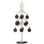 J-Line by Jolipa Skleněný stromek s černými koulemi Baubles Stars Medium – 12*12*30 cm – Hledejceny.cz