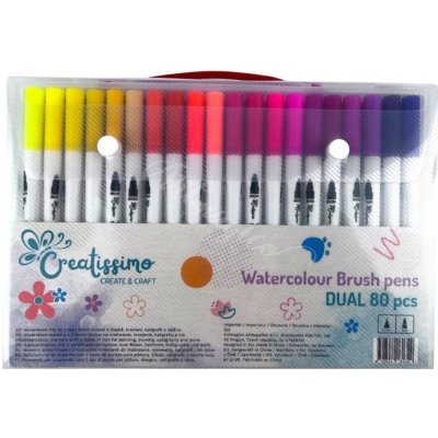 Creatissimo ‎10304 Real Brush Pens sada akvarelových oboustranných brush popisovačů 80 ks
