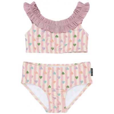 MIKK LINE Dívčí bikini s volánkovými ramínky růžové Heart Růžová – Zbozi.Blesk.cz