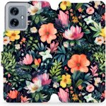 Mobiwear Flip Motorola Moto G54 5G / Moto G54 5G Power Edition - VP48S Pestré kvítky – Zboží Živě