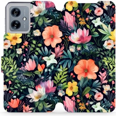 Mobiwear Flip Motorola Moto G54 5G / Moto G54 5G Power Edition - VP48S Pestré kvítky – Zboží Živě
