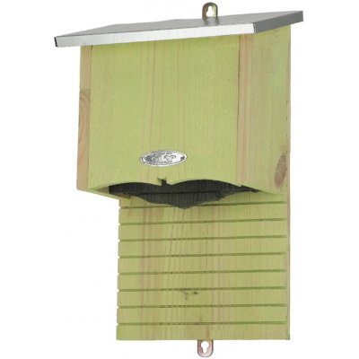 Esschert Design Budka pro netopýry BAT, s pozinkovanou stříškou,19x14x45cm, přírodní – Sleviste.cz