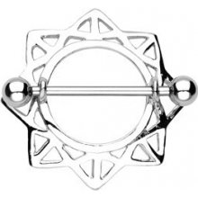 Šperky eshop piercing do bradavky slunce s trojúhelníkovými výřezy 2 kusy C18.8