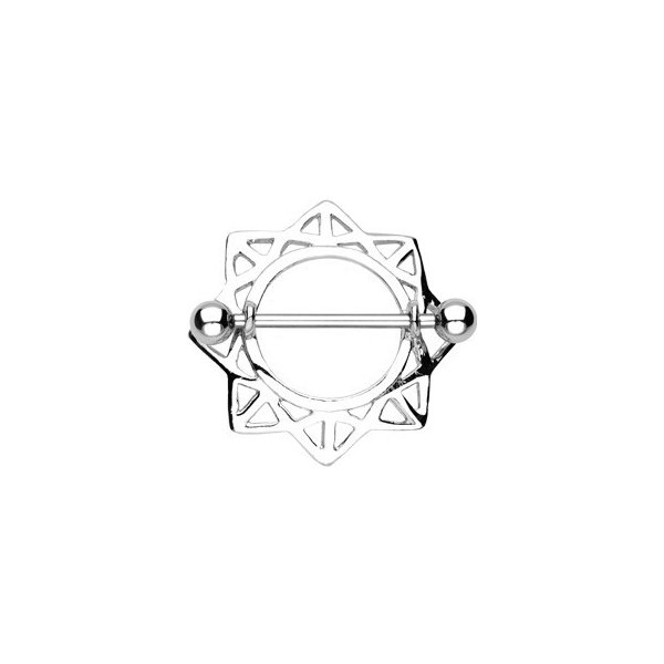  Šperky eshop piercing do bradavky slunce s trojúhelníkovými výřezy 2 kusy C18.8