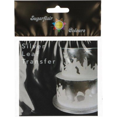 Sugarflair Transfer plát stříbrný ( 8 x 8 cm ) Sugarflair