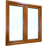 SkladOken.cz Okno dvoukřídlé se štulpem 145x145 cm , bílá|zlatý dub, PRAVÉ – Zboží Mobilmania