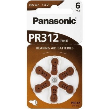 Panasonic baterie do naslouchadel 6ks PR312(41)/6LB