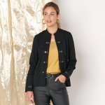 Blancheporte sako ve vojenském stylu ze vzdušného úpletu černá – Zboží Dáma