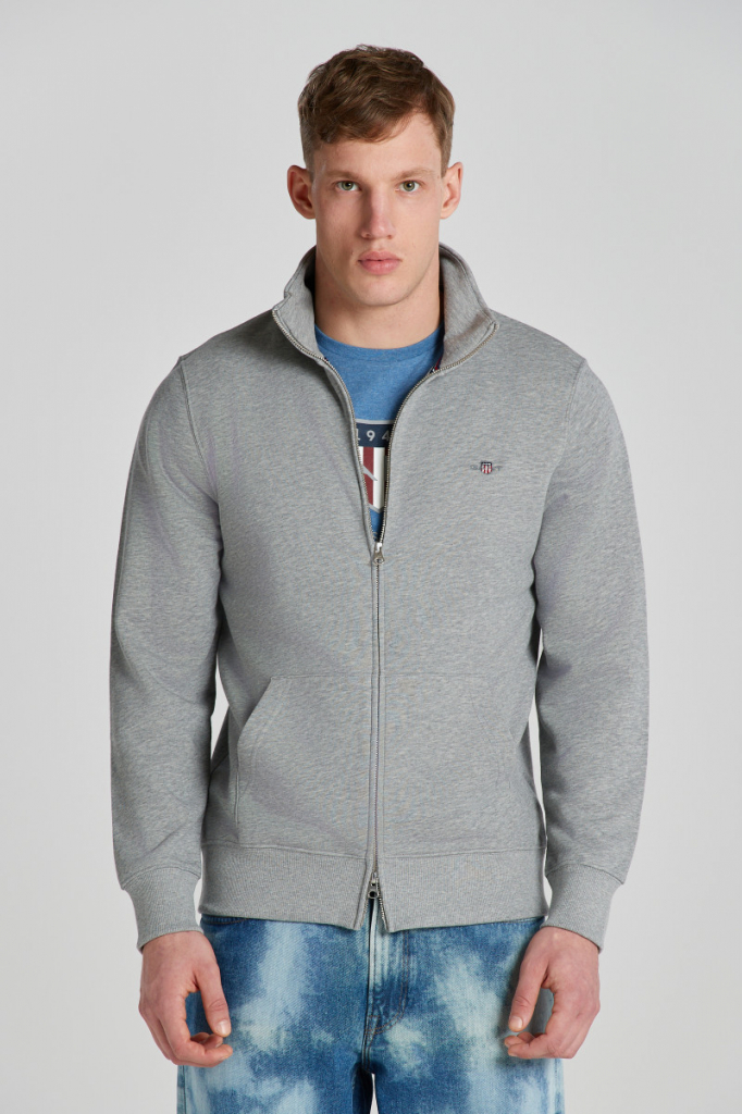 GANT REG SHIELD FULL ZIP SWEAT šedá