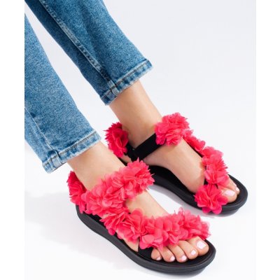 Designové dámské růžové sandály bez podpatku – Zboží Mobilmania