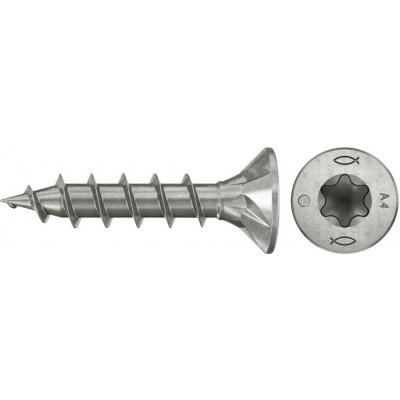 Fischer 574148 šrouby do dřevotřísky 4 mm 30 mm TX Nerezová ocel 200 ks – Hledejceny.cz