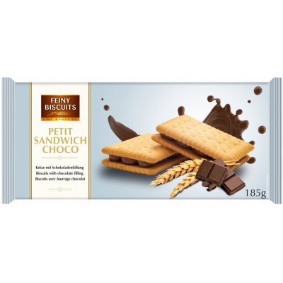 Feine Biscuits Feiny Biscuits křupavé kakaové sušenky s krémovou náplní 185 g – Zboží Dáma