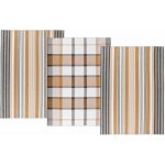 Bellatex Proužek 50 x 70 cm Hnědá,Hořčicová,Bílá 3 ks – Zboží Mobilmania