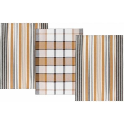 Bellatex Proužek 50 x 70 cm Hnědá,Hořčicová,Bílá 3 ks – Zboží Mobilmania