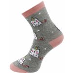 Biju dámské ponožky s potiskem UNICORN CAT NP6322 9001482-1 9001482C světle šedé – Hledejceny.cz