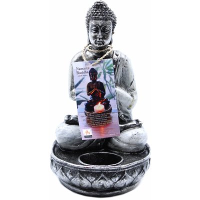 Ancient Wisdom - Svícen na čajovou svíčku - Buddha - bílý, 22 x 12,5 x 11 cm – Zboží Mobilmania