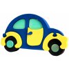 Dřevěná hračka Fauna vkládací puzzle z masivu auto modré brouk