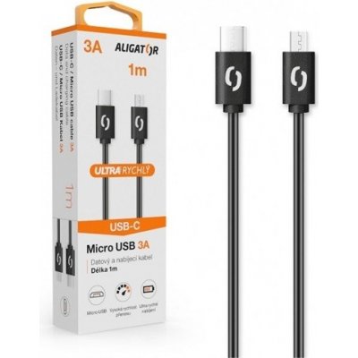 Aligator DATKP42 datový, POWER 3A, USB-C/micro USB, 1m, bílý – Zbozi.Blesk.cz