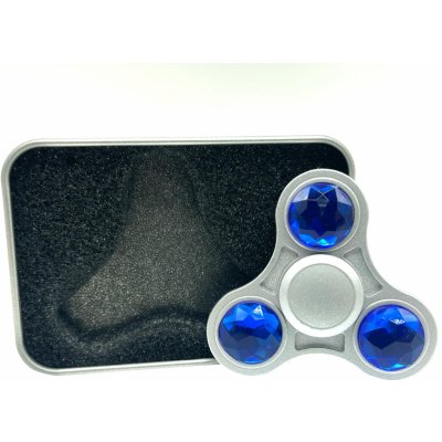 Stříbrný fidget spinner HQ modrý diamant – Zboží Dáma