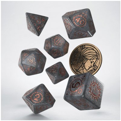 Sada 7 kostek The Witcher Dice Set Ciri šedá a bronzová – Zboží Živě