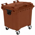 Plastik Gogić Plastový kontejner 1 100 l hnědý ploché víko