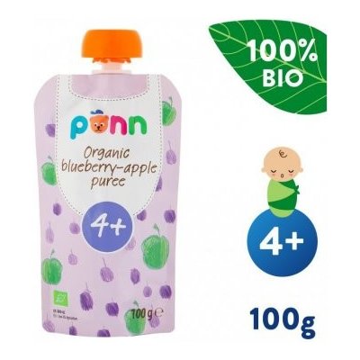 Salvest Ponn BIO jablko s borůvkami - 100 g, 4 m+