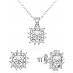AGATO Elegantní stříbrná sada šperků se zirkony AGSET363R-W – Zboží Mobilmania