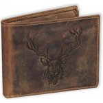 Greenburry Kožená peněženka s motivem královského jelena Vintage 1705-RS 25 hnědá