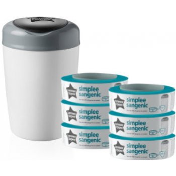 Tommee Tippee Sangenic Simplee 6x Šedý