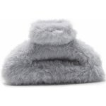 Kožešinový skřipec na vlasy Barva: šedá – Zboží Dáma