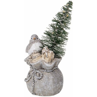 LED dekorativní soška ptáčka se stromkem 9*9*15 cm