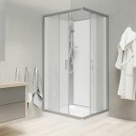 Mereo Sprchový box, čtvercový, 90cm, satin ALU, sklo Point, zadní stěny bílé, SMC vanička, bez stříšky – Hledejceny.cz