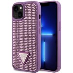 Pouzdro Guess Rhinestones Triangle Metal Logo iPhone 15 fialové – Zboží Živě