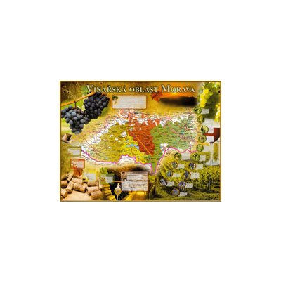ZES vydavatelství nástěnná mapa Moravy vinařská laminovaná 116 x 88 cm – Zboží Mobilmania