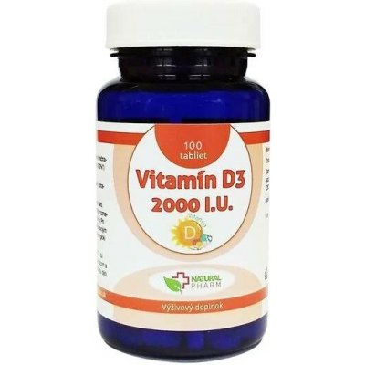 Natural Pharm Vitamín D3 2000 I.U. 100 tablet – Hledejceny.cz