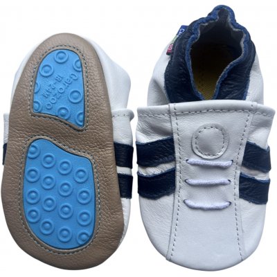 Carozoo kožené capáčky s gumovou podrážkou bílé – Zboží Mobilmania