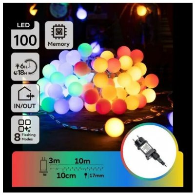Aigostar LED RGBY Venkovní dekorační řetěz 100xLED/3,6W/230V/8 funkcí 10m IP44 B103031RJ – Hledejceny.cz