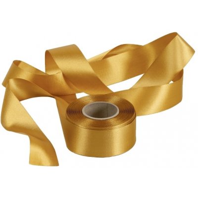 Atlasová stuha zlatá, šíře 40 mm, délka 20 m – Zbozi.Blesk.cz