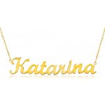 Šperky eshop Zlatý nastavitelný 14K se jménem Katarína jemný blýskavý řetízek S3GG198.21 – Zboží Mobilmania