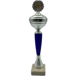 Gamecenter Šipkárská trofej stříbrno-modrá sklenice 34,5cm vysoká