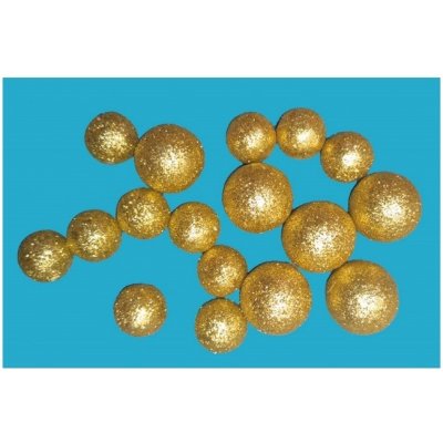 Kuličky zlaté glitrové 12x1,5cm a 6,2cm 18ks – Hledejceny.cz