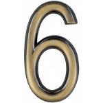 Číslo domovní "6" 75mm, samolepící, bronzové – Zboží Mobilmania