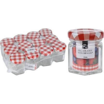 Excellent Houvare sklenice zavařovací šestihranná s víčkem TO 45ml – Zboží Dáma
